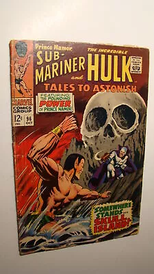 Buy Tales To Astonish 96 Hulk Sub-mariner Vs High Evolutionary Skull 1967 Marvel • 10.89£