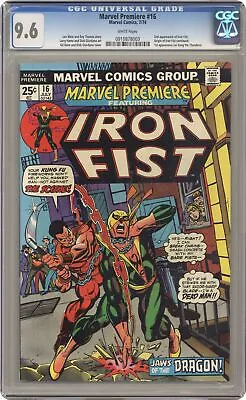 Buy Marvel Premiere #16 CGC 9.6 1974 0910878003 2nd App. And Origin Of Iron Fist • 209.68£