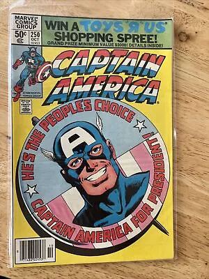 Buy Captain America #250 Iconic John Byrne Cover Jim Shooter Newsstand Marvel Cover • 7.76£