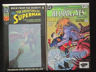 Buy (LOT 2) The Adventures Of Superman #s 500 & 5 Annual (DC Comics 1993) VFNM • 3.88£