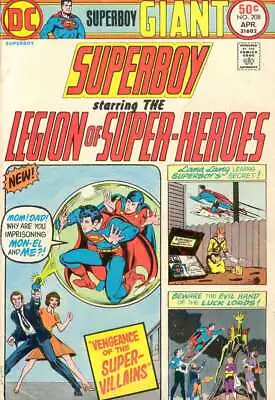 Buy Superboy (1st Series) #208 VG; DC | Low Grade - Legion Of Super-Heroes Giant - W • 7.75£