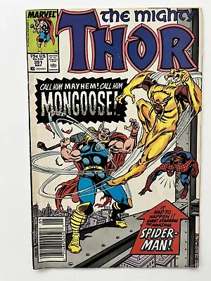 Buy The Mighty Thor#391-Thor Vs Mongoose-Spiderman-Guest Star-Thunderstrike-1988 • 5.37£