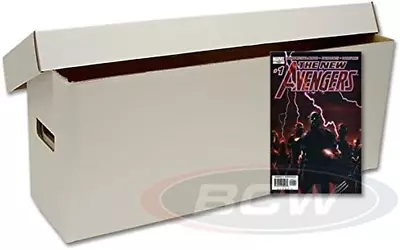 Buy (10) Brand Long White Comic Book Cardboard Storage Box Holder Case • 165.87£