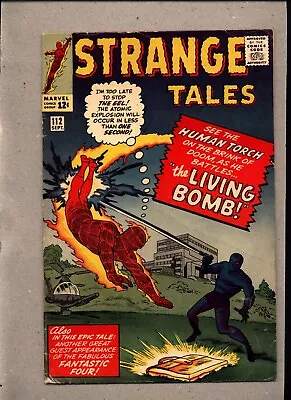 Buy Strange Tales #112_sept 1963_vg+_human Torch_fantastic Four_the Living Bomb! • 0.99£
