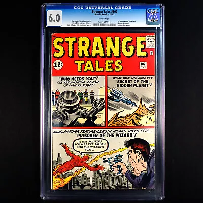 Buy STRANGE TALES 102 🔥 1st Appearance WIZARD (Intelligencia) 🔥 CGC 6.0 WHITE 1962 • 504.80£