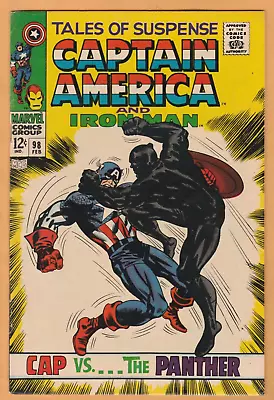 Buy Tales Of Suspense #98 - Captain America Vs. Black Panther - WP  - VF (8.0) • 46.56£