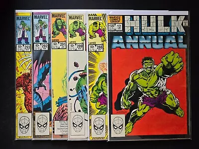 Buy (Lot 6) Incredible Hulk  #S 288 289 291 292 293 & Annual #12 Marvel Comic 1983 • 8.53£