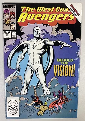 Buy The West Coast Avengers #45 Marvel 1st App Of The White Vision 1989 FN-/FN • 19.44£