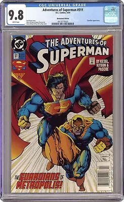 Buy Adventures Of Superman #511N CGC 9.8 Newsstand 1994 4419719020 • 108.73£