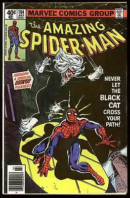 Buy Amazing Spider-Man #194 Marvel 1979 (VF) 1st Black Cat! NEWSSTAND! L@@K! • 160.75£