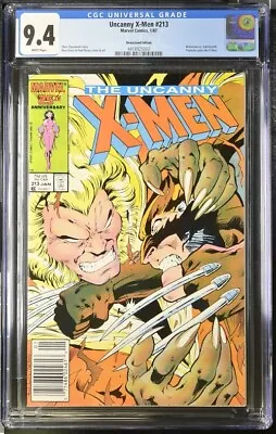 Buy Uncanny X-Men 213 (Marvel 1987) CGC 9.4 White Pages!!  Newsstand! • 49.70£