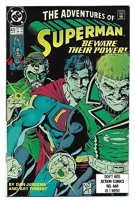 Buy Adventures Of Superman #473 (Vol 1) : NM :  Rings Of Fire  : Green Lantern • 2.25£