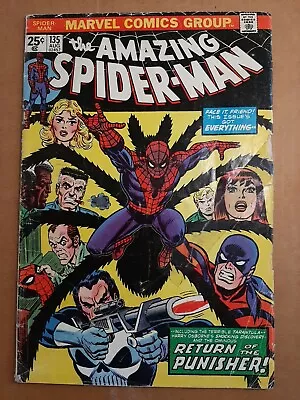 Buy Amazing Spider-Man #135 Vol.1  1974 🔑 2nd App.punisher,MVS Intact! Low Grade • 22.33£