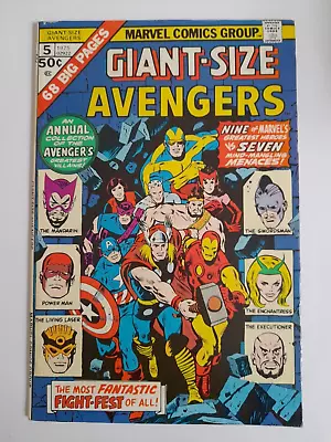 Buy Giant-Size Avengers #5 Aug 1975 VGC+ 4.5 Reprints Avengers Annual #1 • 19.99£