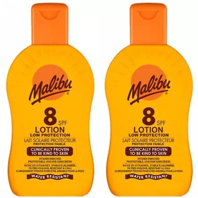 Buy 2 X 200ml Bottles Of Malibu Sun Cream Lotion Tan Screen SPF 8 • 15.90£