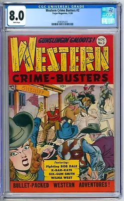 Buy Western Crime Busters 2 CGC Graded 8.0 VF Trojan Magazines 1950 • 155.28£