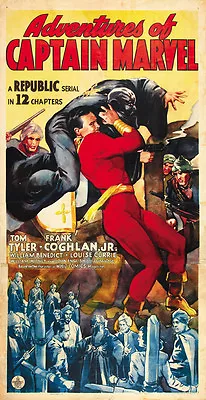 Buy Adventures Of Captain Marvel (1941) Tom Tyler Cult Serial Movie Poster 18x36 • 21.43£