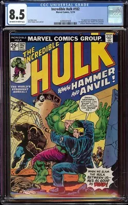 Buy Incredible Hulk # 182 CGC 8.5 OW/W (Marvel 1974) Wolverine Cameo 3rd Appearance • 271.81£