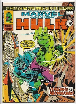 Buy The Mighty World Of Marvel #227 Hulk VG (1977) Marvel Comics UK • 1.50£