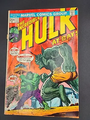 Buy The Incredible Hulk 171 Hulk Vs Abomination And Rhino Bronze Age 1974 • 22.90£