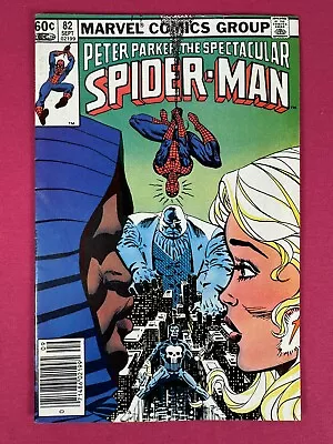 Buy 1983 Peter Parker SPECTACULAR SPIDER-MAN #82 -1st PUNISHER Vs KINGPIN Newsstand • 5.40£