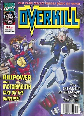 Buy Overkill # 9 Marvel UK Magazine Killpower And Motormouth 14 Aug 1992 • 4.95£