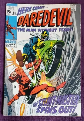 Buy Marvel Daredevil Comic #58, 1st Appearance StuntMaster! November 1969 • 9.32£