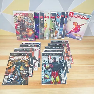 Buy Marvel Comics Invincible Iron Man Vol. 2 (2015) #1-14 Complete Set + Varriants • 50£