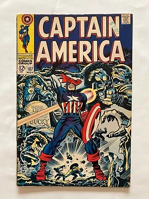 Buy Captain America #107 (1968) 1st Dr. Faustus App | Jack Kirby Cover & Art | FN+ • 23.29£