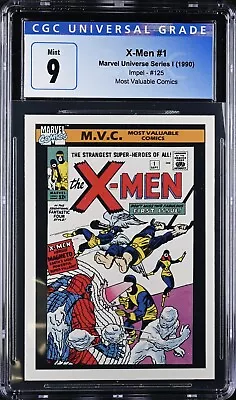 Buy X-Men #1 Marvel Impel 1990 Series 1 Card #125 CGC 9 MINT MT Most Valuable Comics • 13.05£