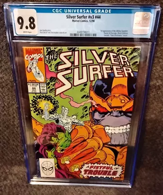 Buy SILVER SURFER #44 CGC 9.8 WP NM/M 1st Appearance Of Infinity Gauntlet - Thanos • 271.77£