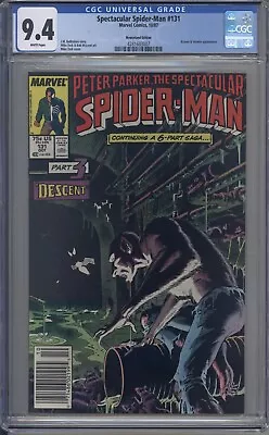 Buy Spectacular Spider-man # 131 CGC 9.4 !!NEWSSTAND!! Kraven App. • 69.89£