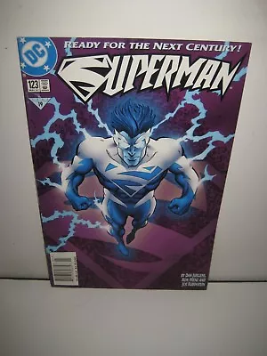 Buy Superman #123 - 1st Blue Electric Suit Newsstand Variant DC Comics 1997 • 5.40£