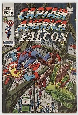 Buy Captain America 138 Marvel 1970 FN Falcon Nick Fury Spider-Man • 25.63£