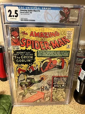 Buy 1964 Marvel Comics Amazing Spider-Man 14 CGC 2.5 1st Green Goblin Appearance • 970.76£