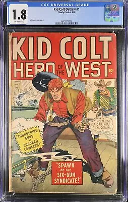 Buy Kid Colt Outlaw #1 - Timely Comics 1948 CGC 1.8 Syd Shores Cover And Art • 621.62£