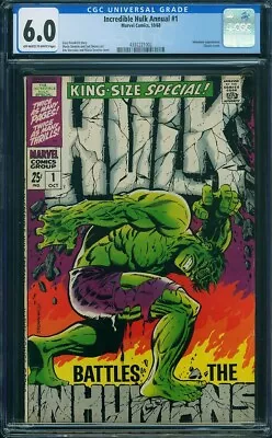 Buy Incredible Hulk King Size Annual #1 CGC 6.0 • 269.99£