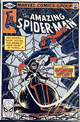Buy AMAZING SPIDER-MAN #210 (Marvel 1980) - 1st Madame Web Appearance HIGH GRADE! • 77.66£