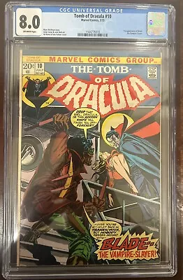 Buy Tomb Of Dracula 10 CGC 8.0!  1st Appearance Of Blade!  1973 • 873.68£