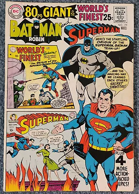 Buy World's Finest #179 DC 1968 80 Page Giant Batman Superman Team Origin - FN/VF • 23.29£