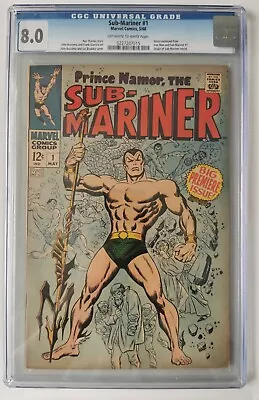 Buy Sub-Mariner #1 1968 CGC 8.0 - Origin Retold - Silver Age Vintage Marvel Comics • 525£