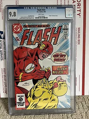 Buy Flash #324 CGC 9.8 WHITE Pages Death Of Reverse Flash! DC Comic 1983 • 154.55£