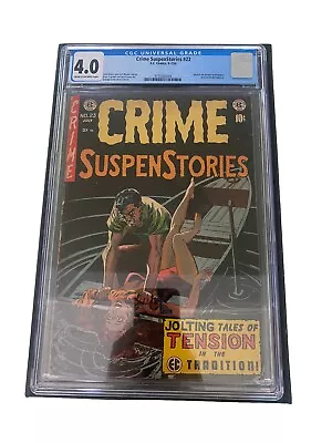 Buy Crime Suspenstories #23 CGC 4.0 CR/OW Pages 1954 Classic Strangulation  Cover • 768.07£