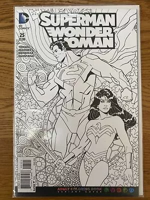 Buy Superman/Wonder Woman #25 Mar 2016 Tomasi/Mahnke Adult Coloring Variant Cover DC • 3.99£