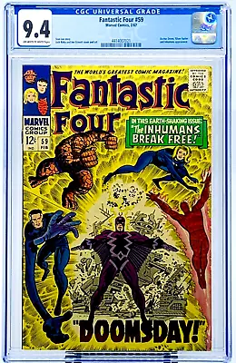 Buy Fantastic Four #59 CGC 9.4 Dr Doom Silver Surfer Inhumans JUST GRADED CLEAR CASE • 239.87£