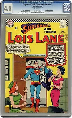 Buy Superman's Girlfriend Lois Lane #63 CGC 4.0 1966 0237716002 • 89.31£