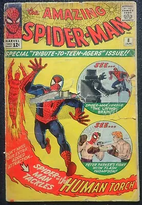 Buy Amazing Spider-man #8 🕸️ GOOD, COMPLETE & UNRESTORED! FANTASTIC FOUR! 🕸️ 1964 • 232.21£