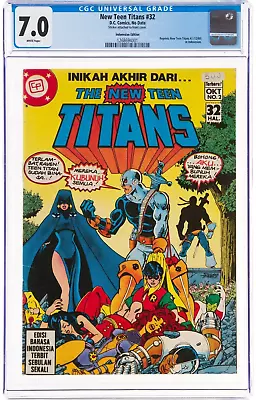 Buy New Teen Titans 2 CGC 7.0 White Pages Indonesian Teen Titans 32 1st Deathstroke • 388.30£