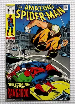 Buy HIGH GRADE 1970 Amazing Spider-Man 81 Marvel Comics 2/70:1st Kangaroo, 15¢ Cover • 112.48£