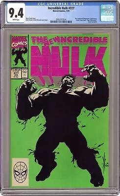 Buy Incredible Hulk #377 1st Printing CGC 9.4 1991 2002707014 • 44.27£